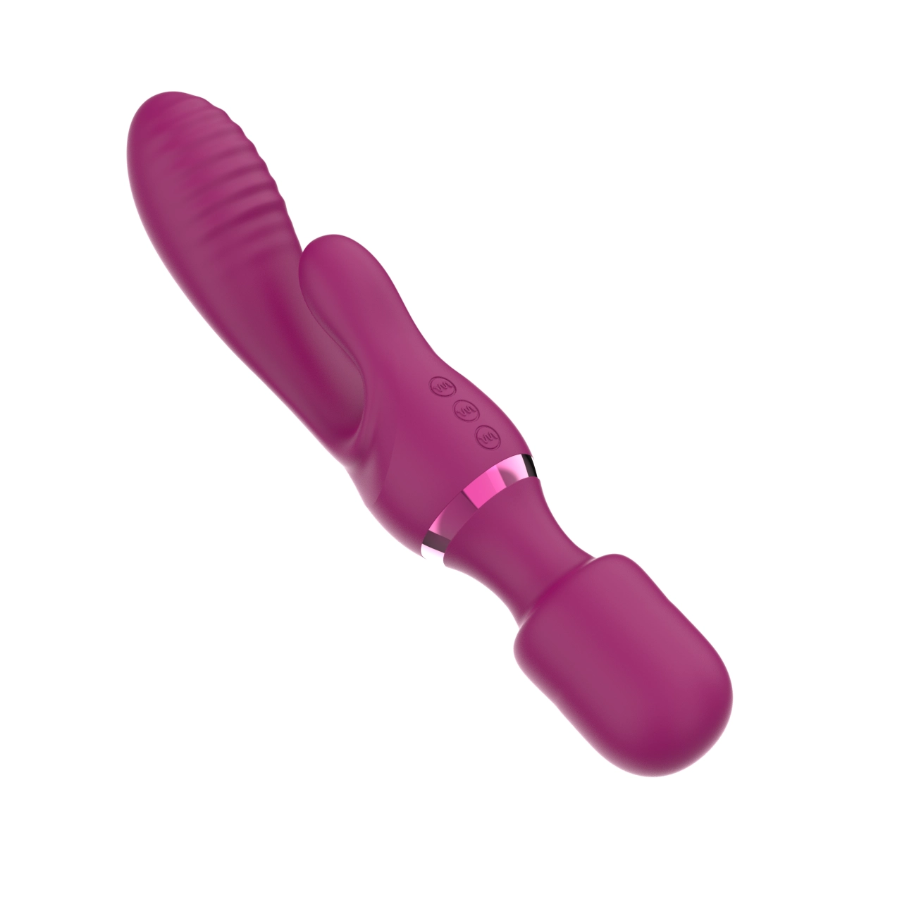 Triple-Motor Dual-Head Wand Rabbit Vibrator — 3 Independent Motors, 7 Modes Each, IPX5 view 4
