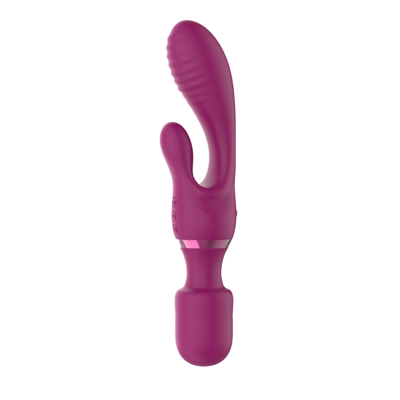 Triple-Motor Dual-Head Wand Rabbit Vibrator — 3 Independent Motors, 7 Modes Each, IPX5