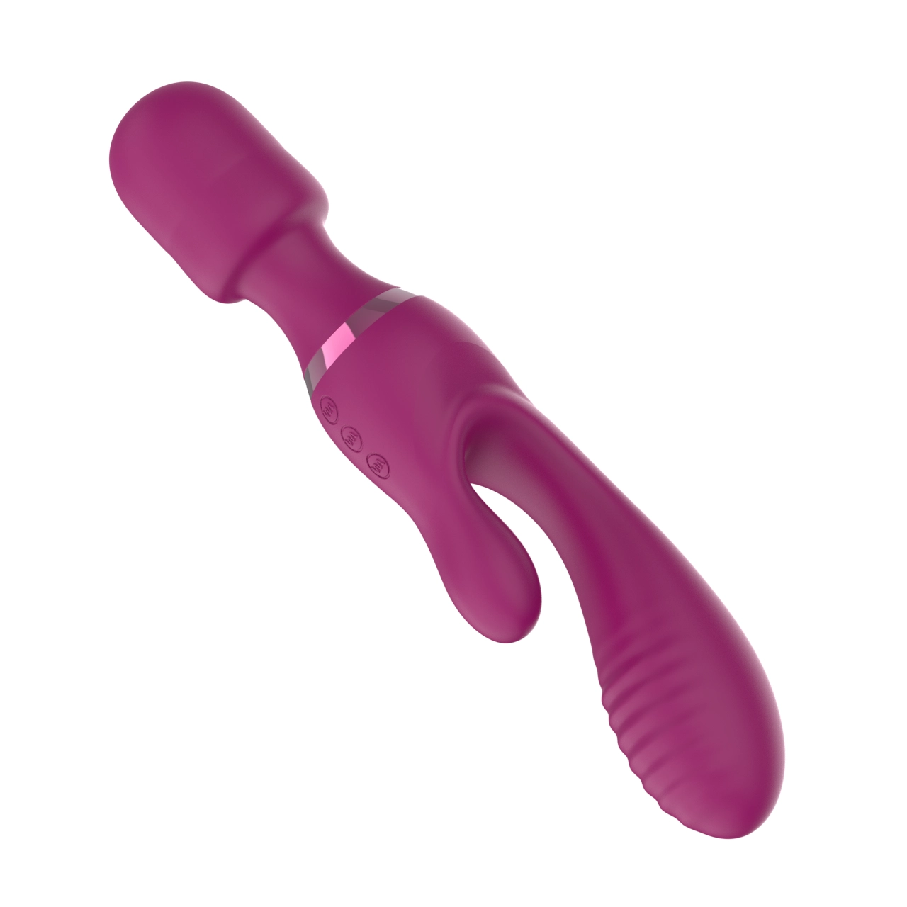 Triple-Motor Dual-Head Wand Rabbit Vibrator — 3 Independent Motors, 7 Modes Each, IPX5 view 6
