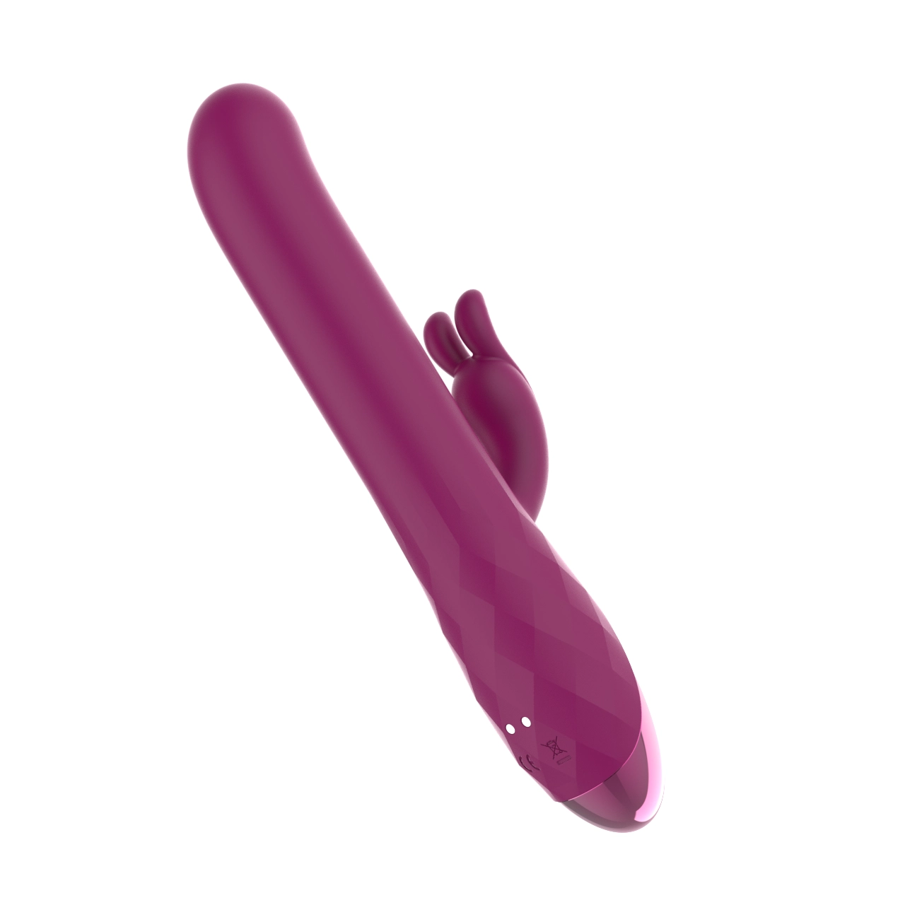Faceted Grip Rabbit Vibrator — Dual Motor 7-Pattern, Rechargeable Magnetic Charge view 2
