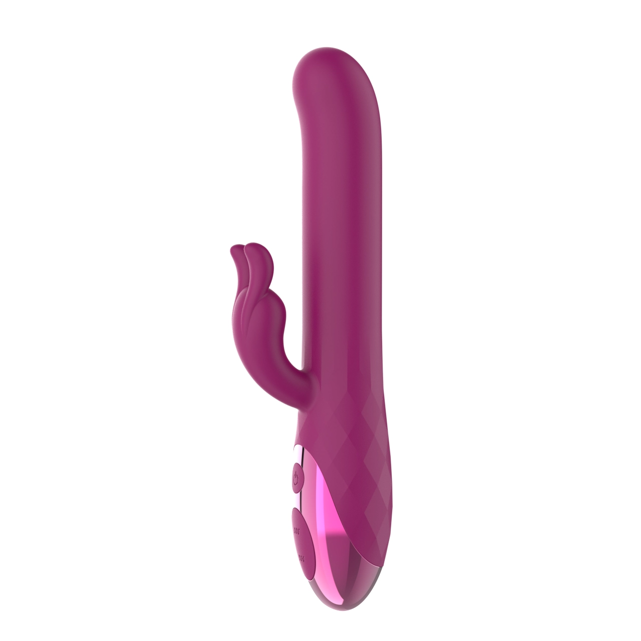 Faceted Grip Rabbit Vibrator — Dual Motor 7-Pattern, Rechargeable Magnetic Charge