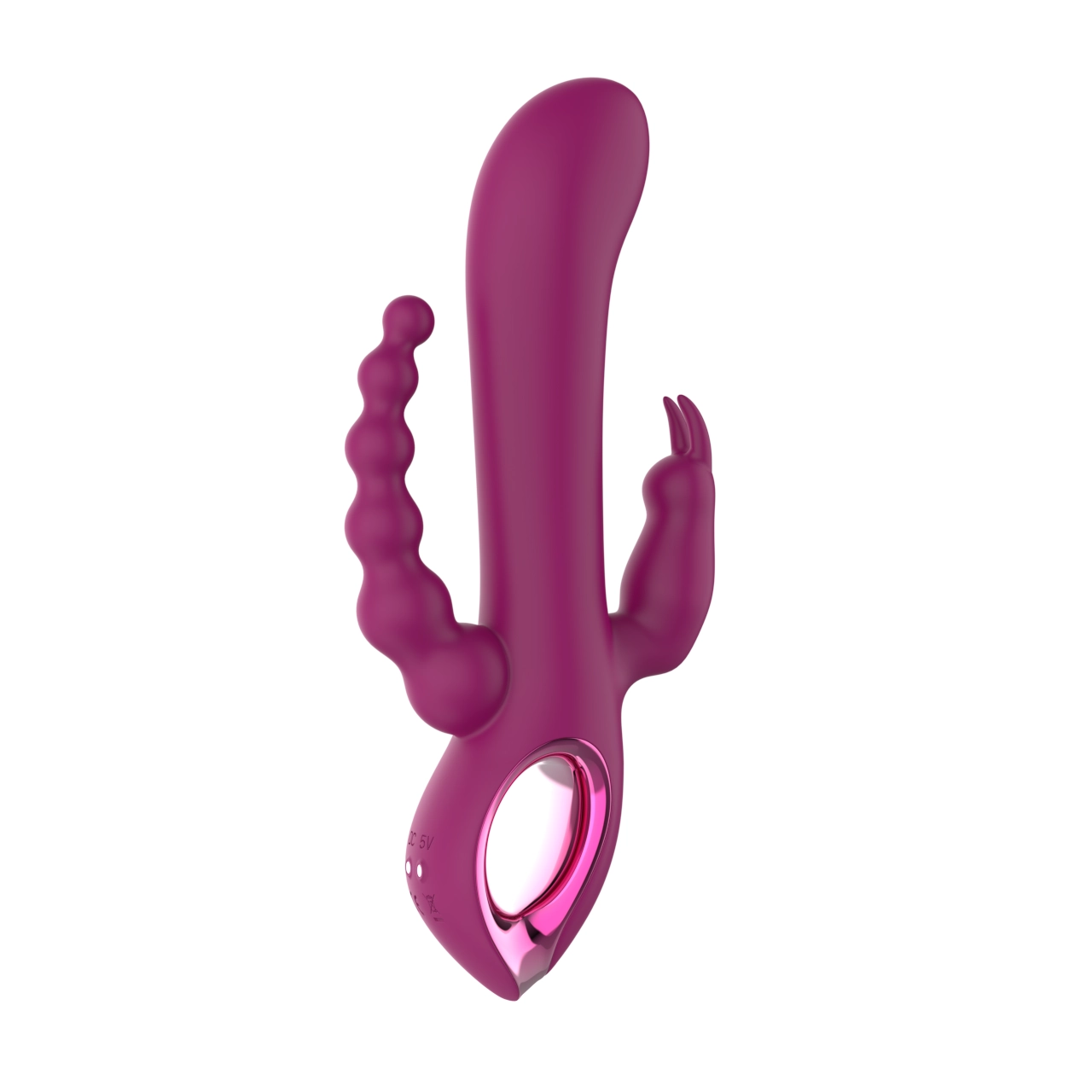 Triple-Motor Rabbit Wand Massager — Magnetic Charging, Independent Controls view 2