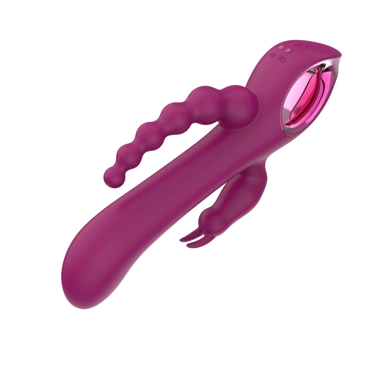 Triple-Motor Rabbit Wand Massager — Magnetic Charging, Independent Controls view 3