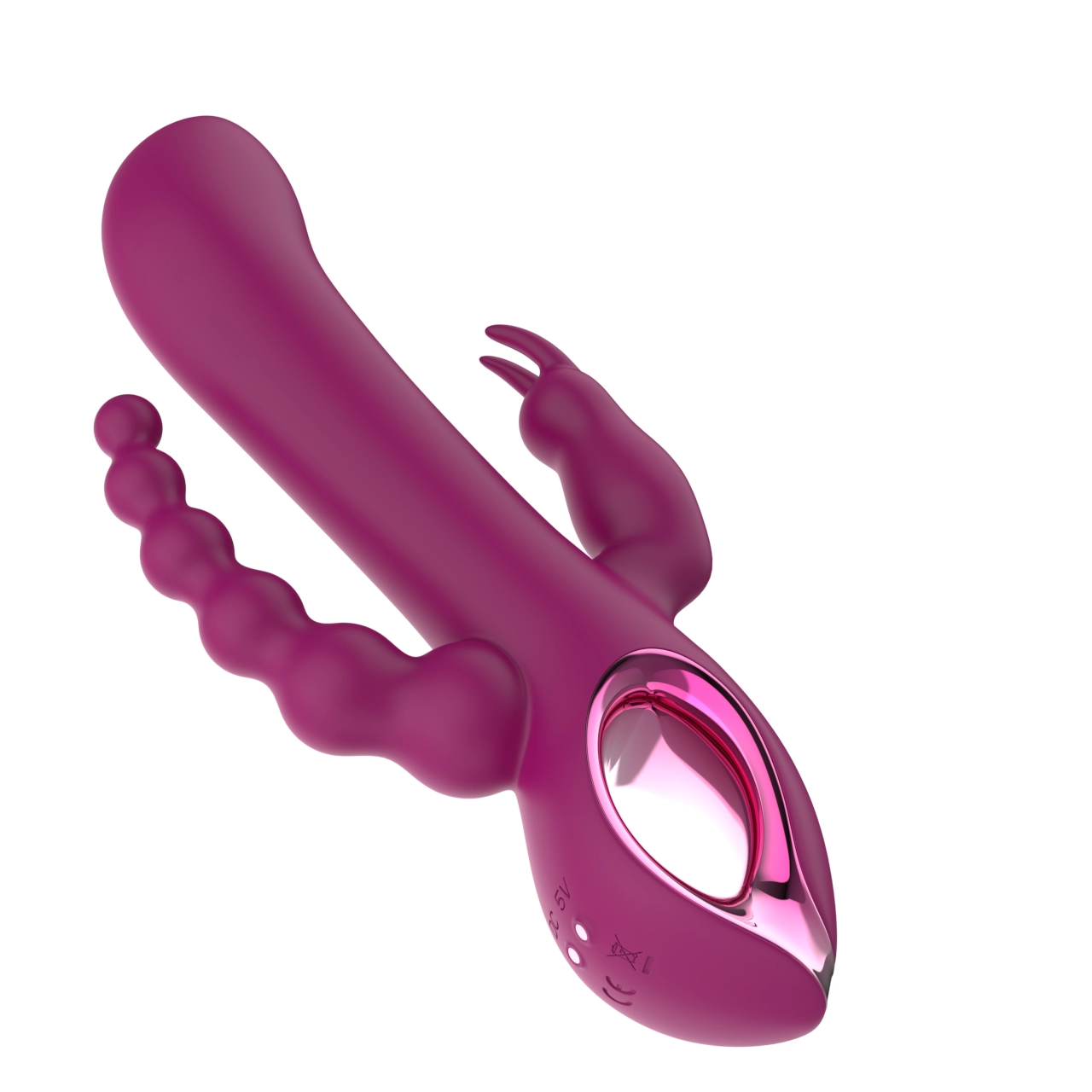 Triple-Motor Rabbit Wand Massager — Magnetic Charging, Independent Controls view 4