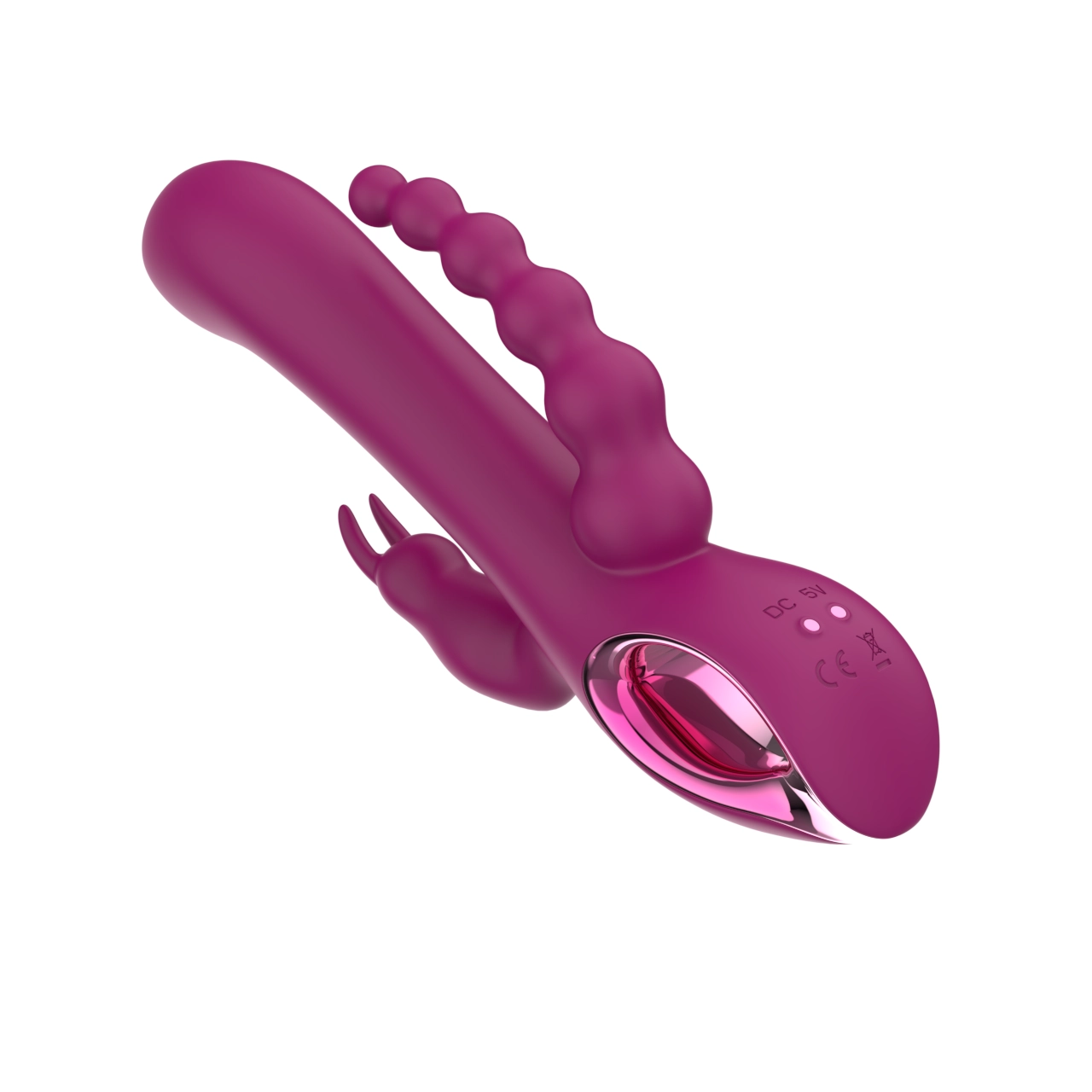 Triple-Motor Rabbit Wand Massager — Magnetic Charging, Independent Controls view 6