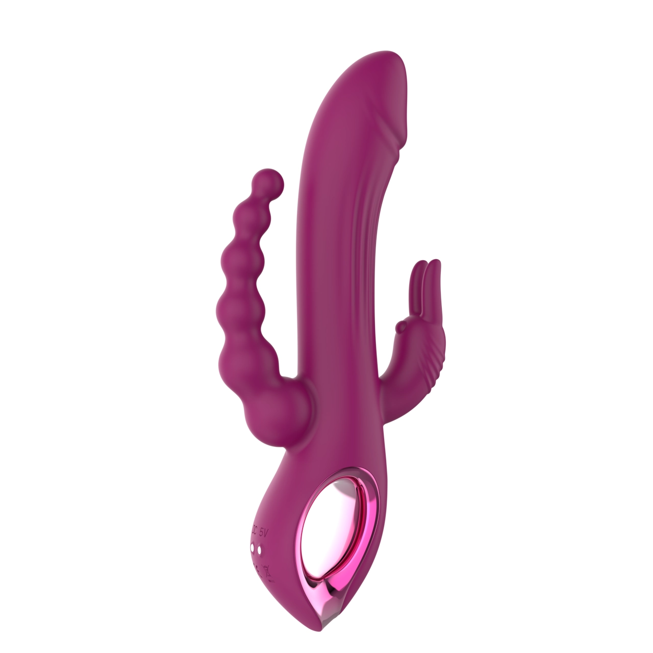 Triple-Motor Rabbit Wand Massager — Magnetic Charging, Independent Controls (203g)