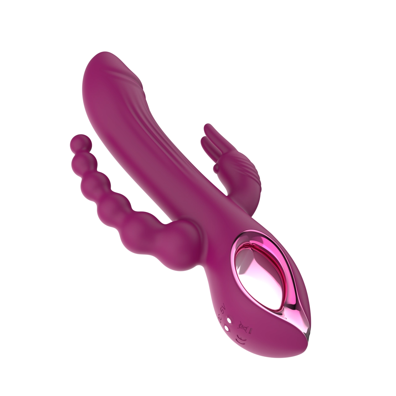 Triple-Motor Rabbit Wand Massager — Magnetic Charging, Independent Controls (203g) view 4