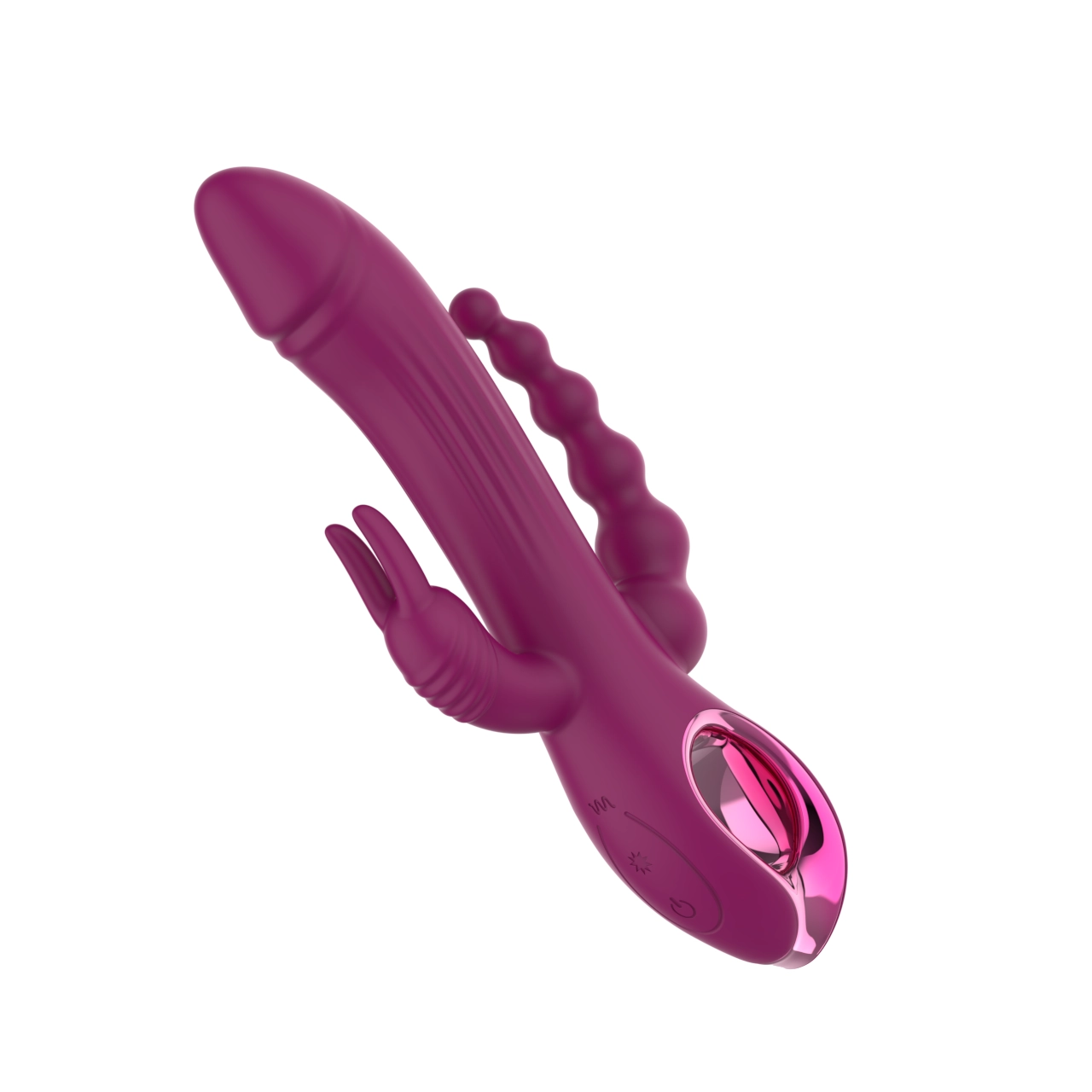 Triple-Motor Rabbit Wand Massager — Magnetic Charging, Independent Controls (203g) view 5