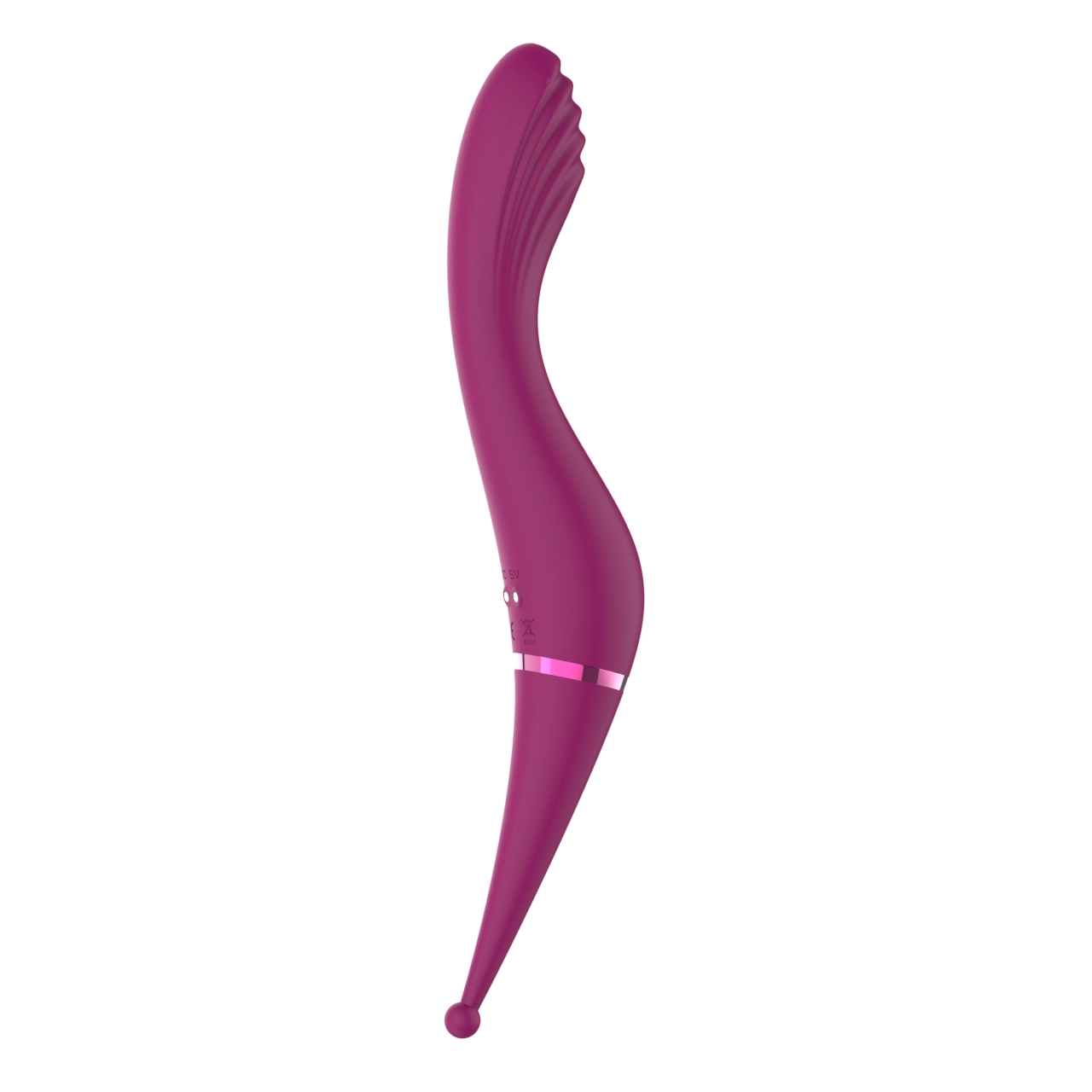 Dual-Motor S-Curve Wand Massager — Independent Head & Tip Controls view 2
