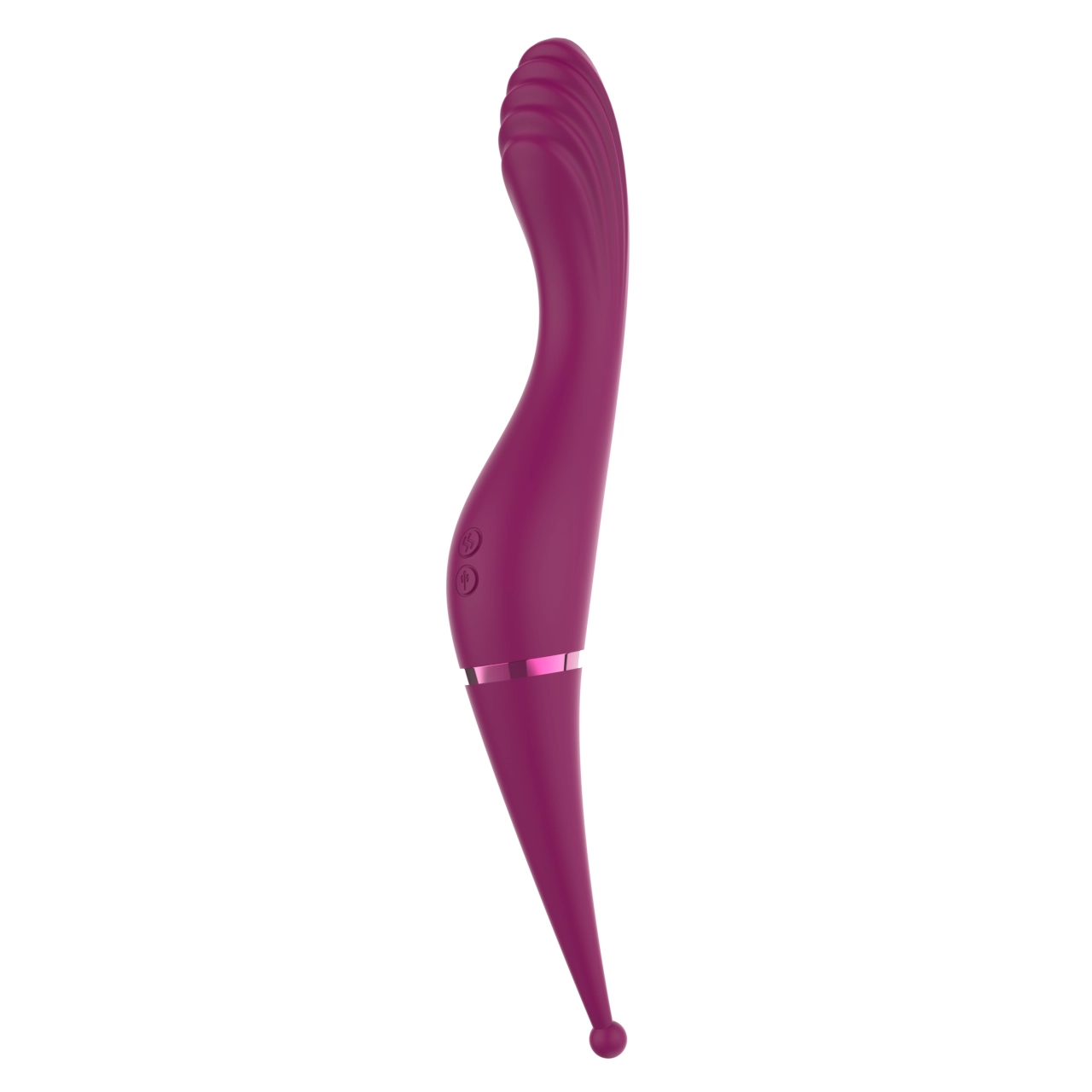 Dual-Motor S-Curve Wand Massager — Independent Head & Tip Controls