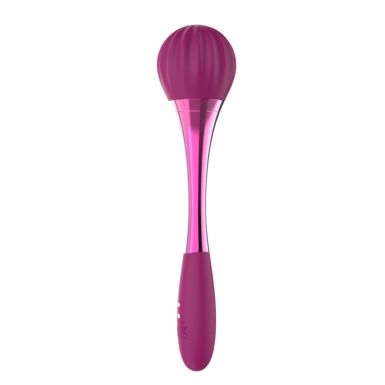 Dual-Motor Metallic-Neck Wand Massager — Independent Head & Handle Controls