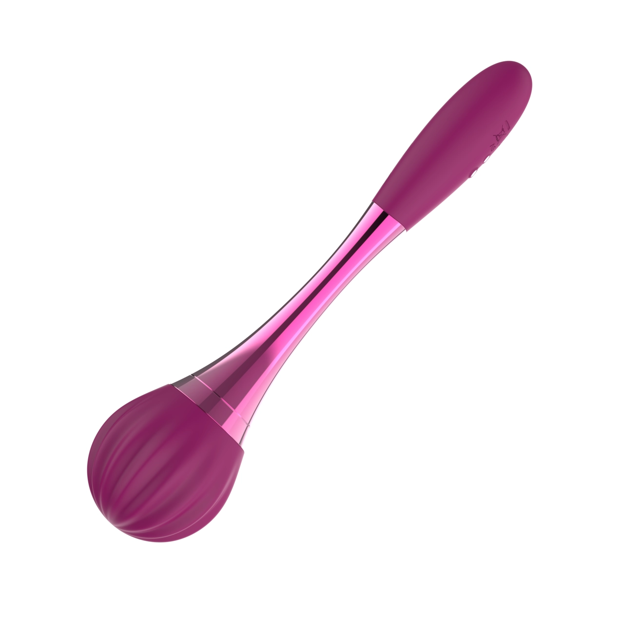 Dual-Motor Metallic-Neck Wand Massager — Independent Head & Handle Controls view 3