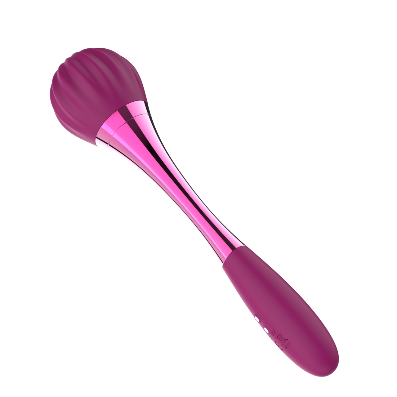 Dual-Motor Metallic-Neck Wand Massager — Independent Head & Handle Controls view 4