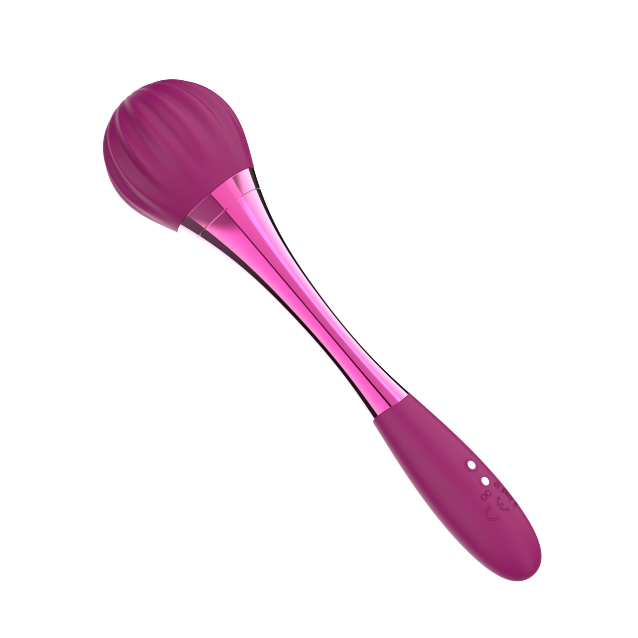 Dual-Motor Metallic-Neck Wand Massager — Independent Head & Handle Controls view 6