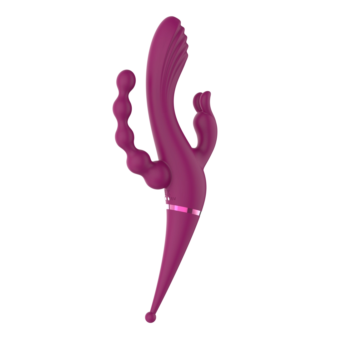 Triple Stimulation Vibrator with Anal Beads Arm — 10 Modes Per Motor view 3