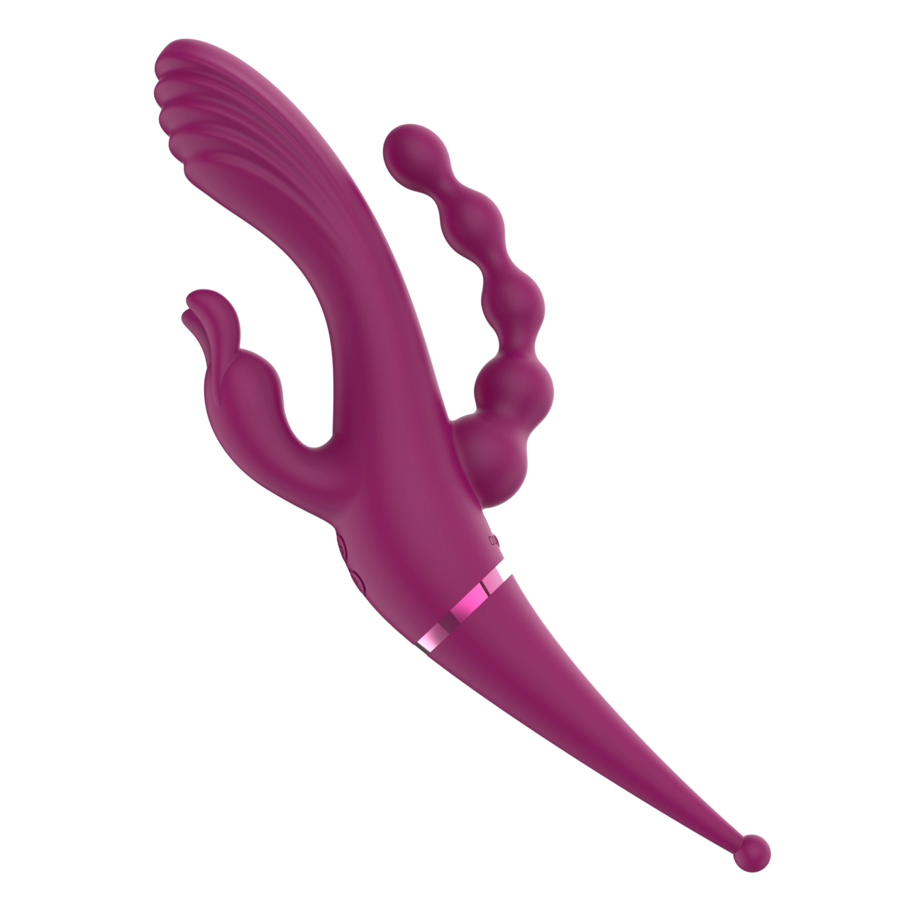 Triple Stimulation Vibrator with Anal Beads Arm — 10 Modes Per Motor view 6