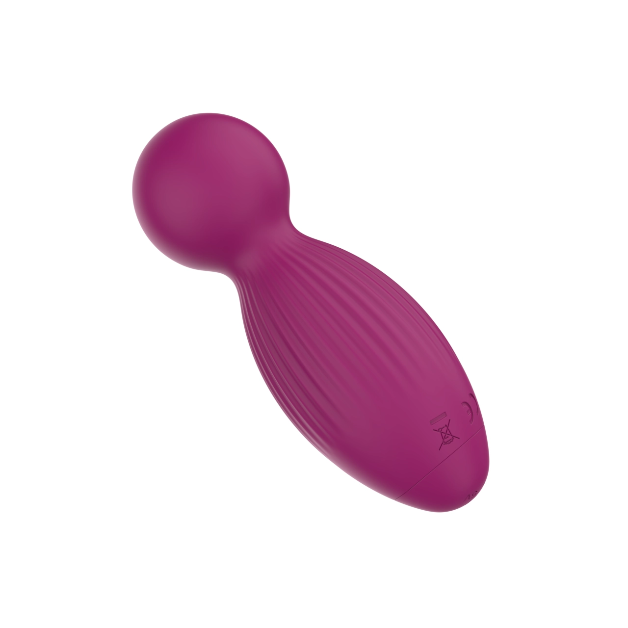 Mini Wand Massager with Ribbed Grip — 10 Vibration Modes Rechargeable Silicone view 2