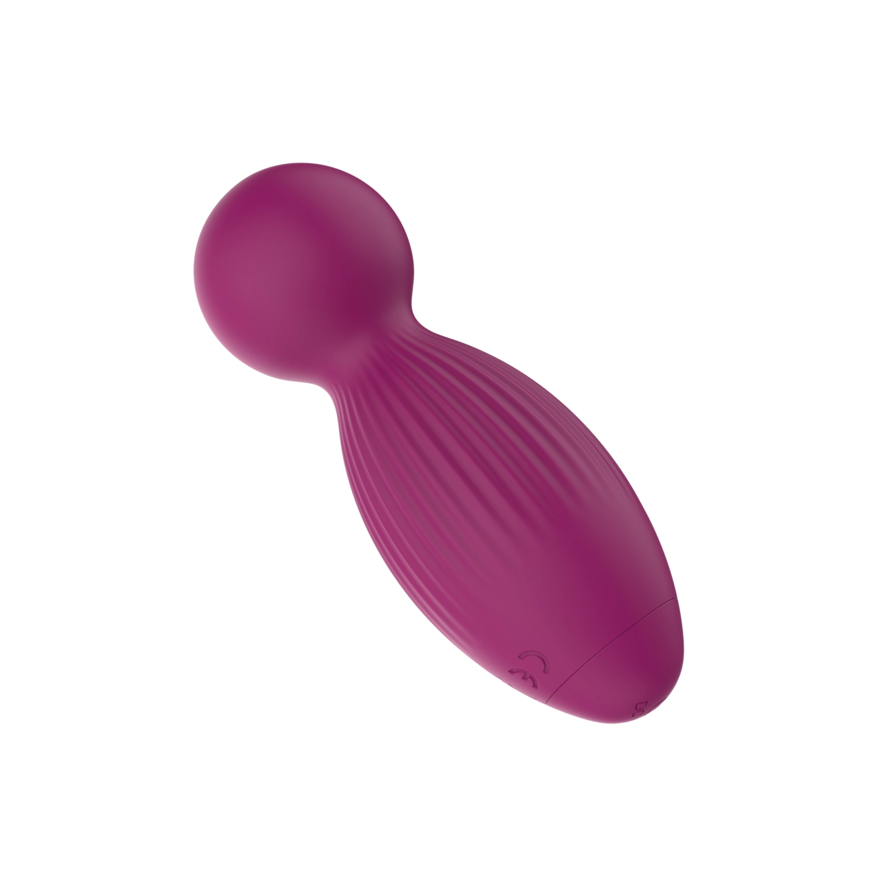 Mini Wand Massager with Ribbed Grip — 10 Vibration Modes Rechargeable Silicone view 3