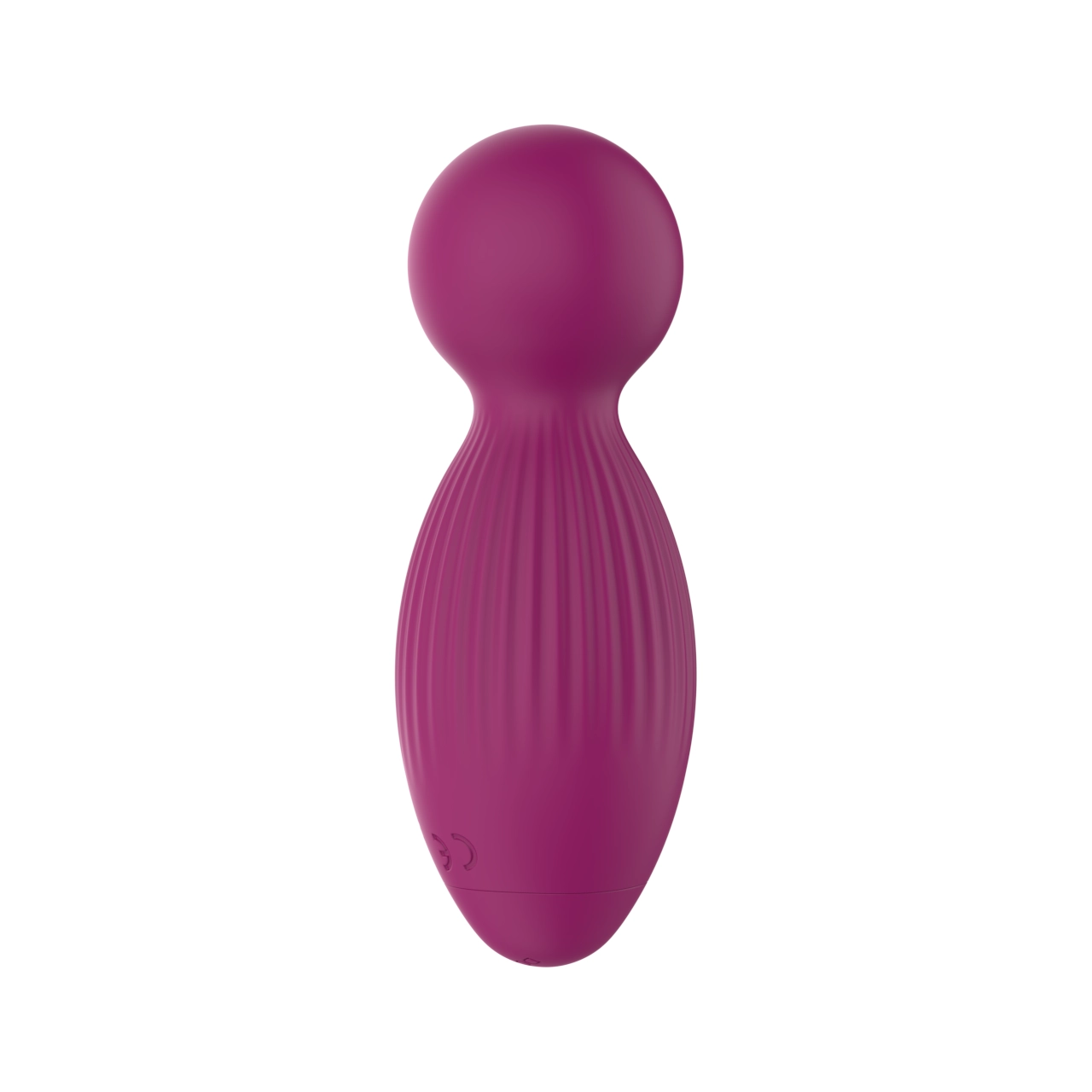 Mini Wand Massager with Ribbed Grip — 10 Vibration Modes Rechargeable Silicone