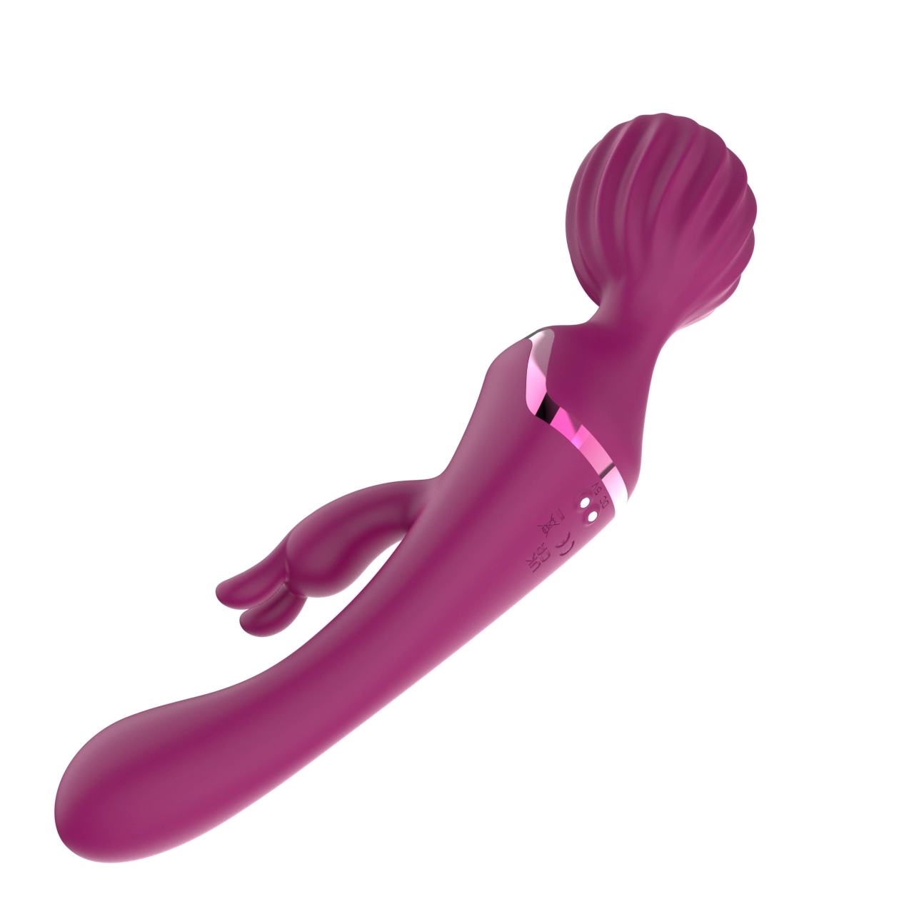 Dual-End Rabbit Wand Vibrator — 3 Independent Motors 7+7+10 Modes Magnetic Charging view 4
