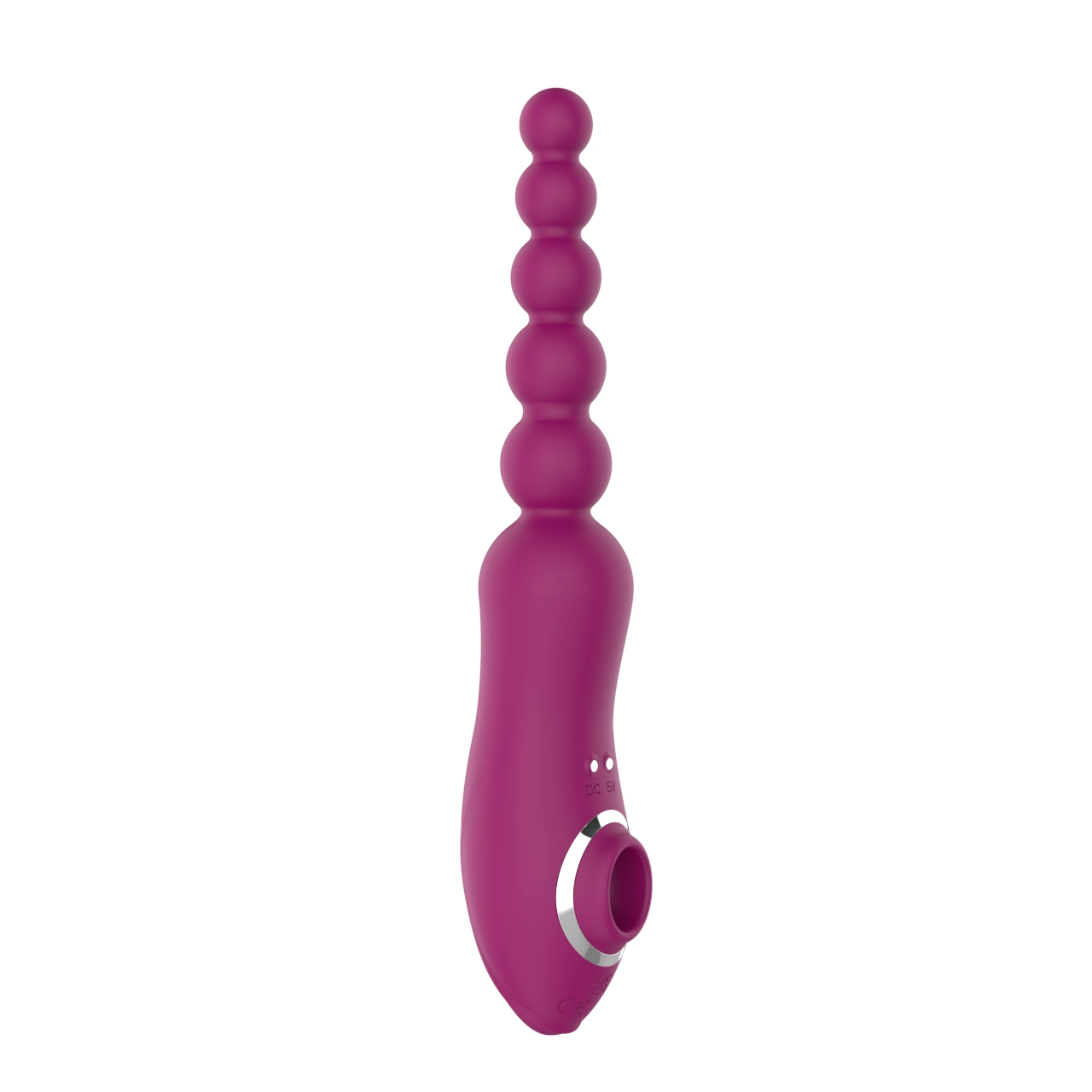 Beaded Vibrator with Suction Stimulator — 10-Mode Motor + Burst Mode + 3-Mode Air Pump