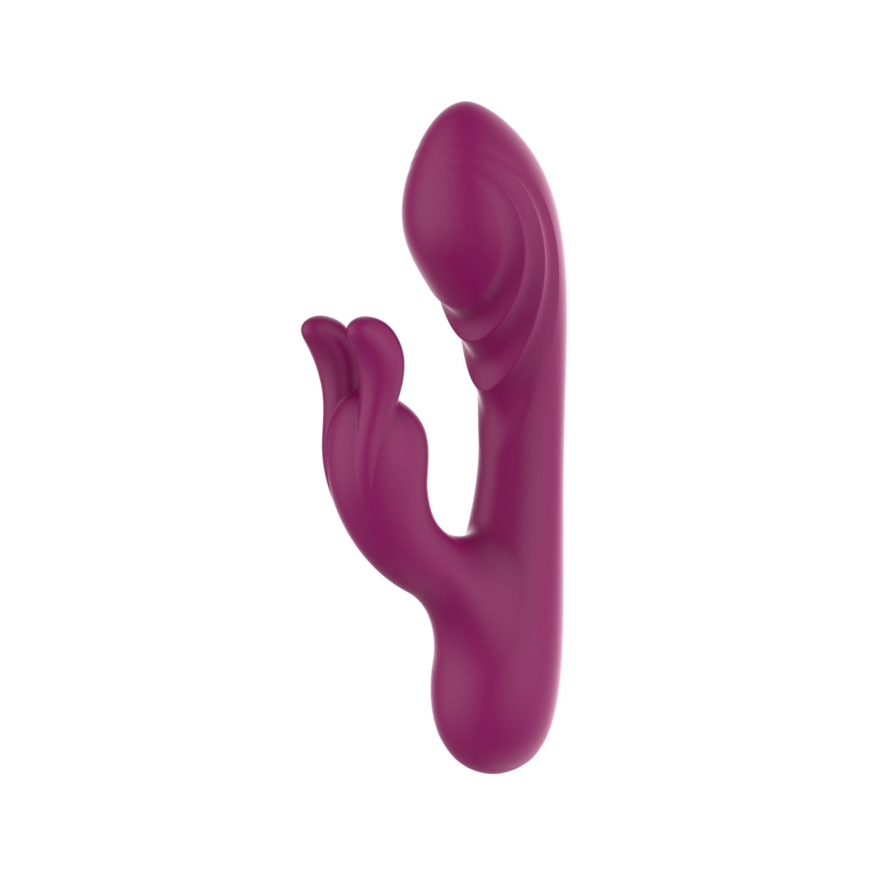 Compact Rabbit Vibrator with Dual-Ear Clitoral Arm — 10 Modes IPX6 Silicone