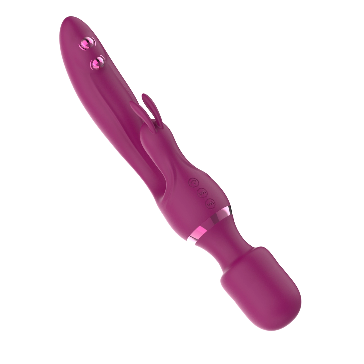 Double-Ended Rabbit Wand Vibrator — G-Spot & External Massage, IPX6 Dual Motor view 3