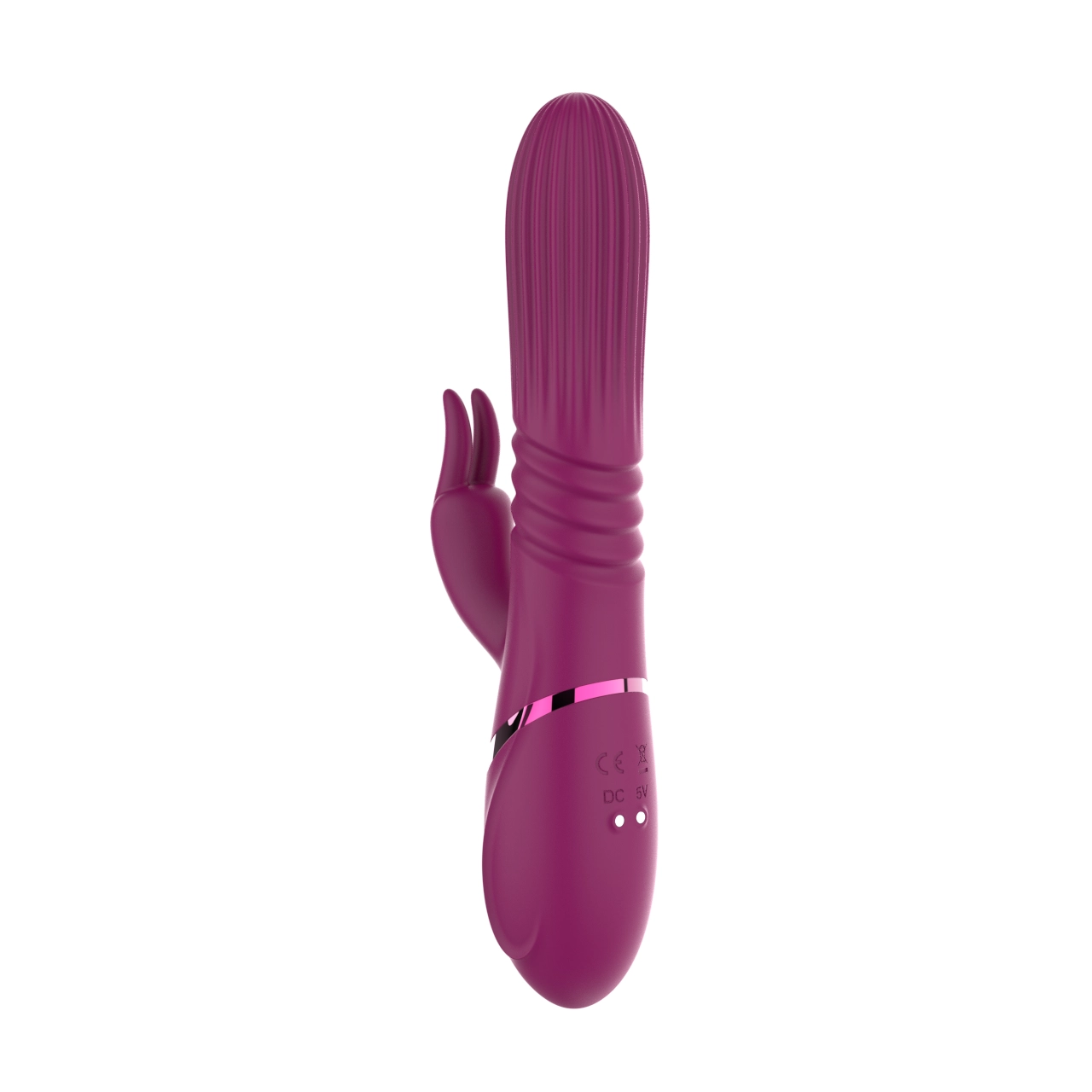 Thrusting Rabbit Vibrator with Textured Shaft — 3-Speed Thrust + 7 Vibration Modes + One-Touch Burst view 2