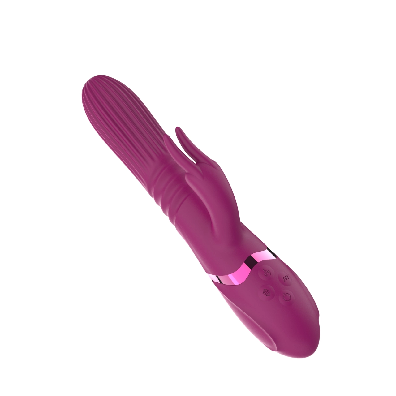 Thrusting Rabbit Vibrator with Textured Shaft — 3-Speed Thrust + 7 Vibration Modes + One-Touch Burst view 5
