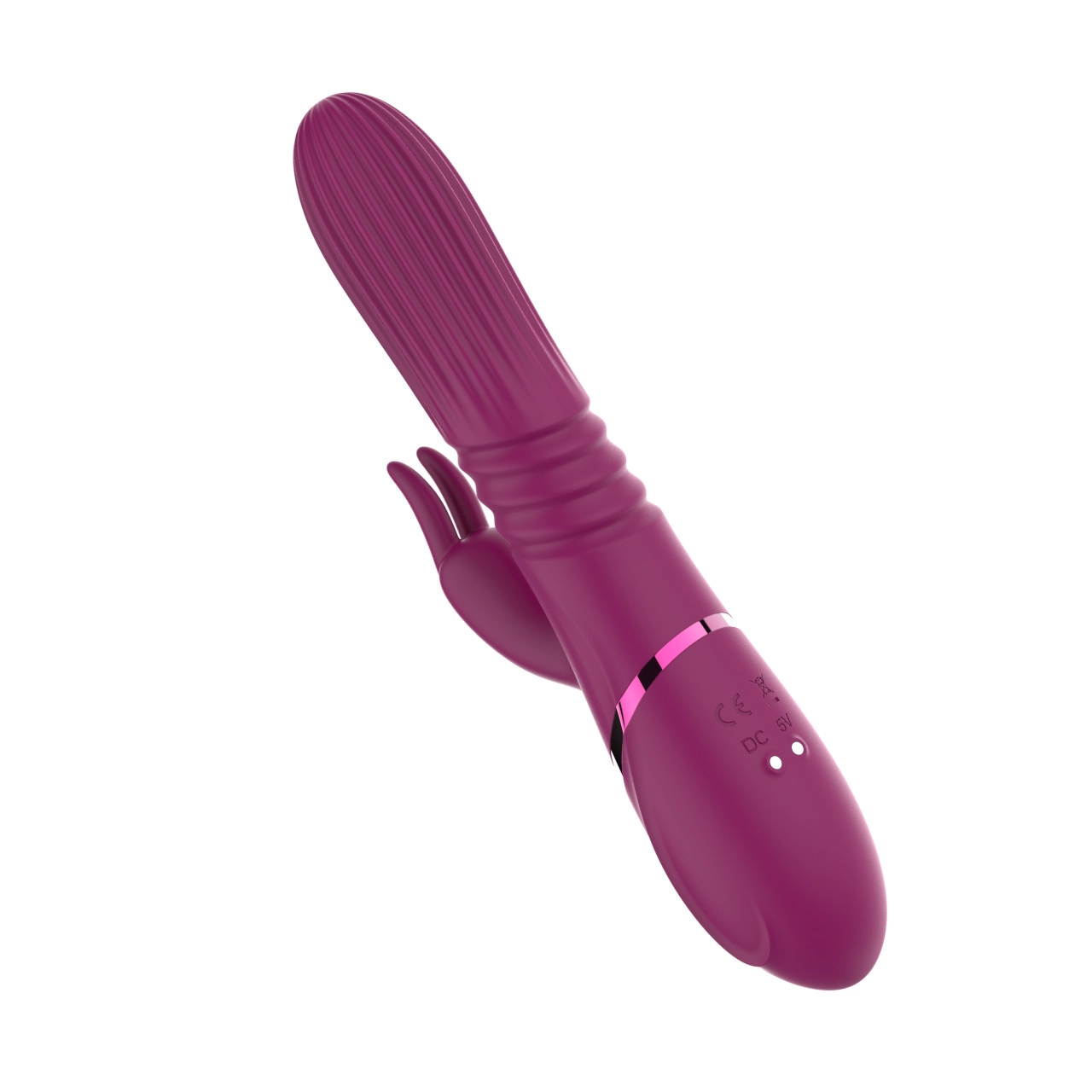 Thrusting Rabbit Vibrator with Textured Shaft — 3-Speed Thrust + 7 Vibration Modes + One-Touch Burst view 6