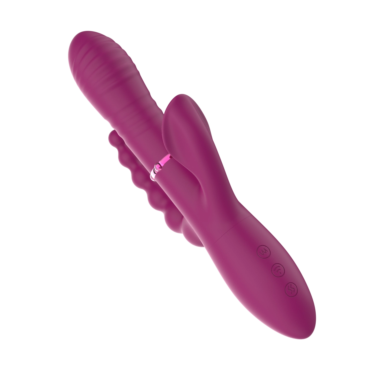 Triple-Stimulation Oscillating Vibrator — Ring-Slide & Head-Swing, Anal Bead Arm & Leaf Clitoral Wing, IPX6 view 6